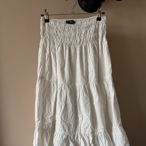 Aqua Tiered Maxi Skirt White - Picture 1 of 4